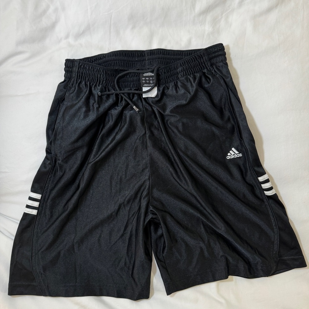 Adidas Black Basketball Shorts Dazzle Shiny Y2K